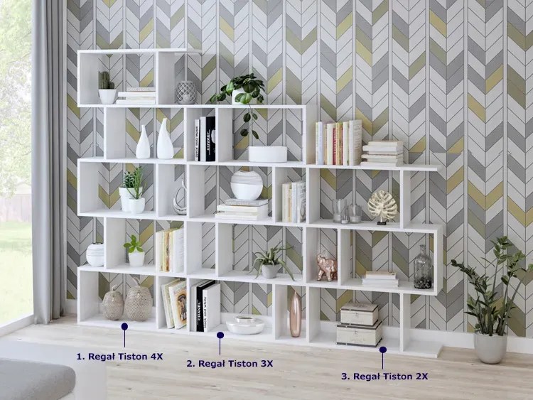 Regał Skandynawski Biały G7-L38