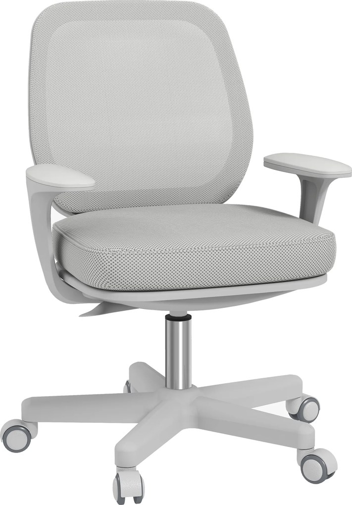 Vinsetto Fotel biurowy, ergonomiczny fotel biurkowy z funkcją obrotu, regulowany 55 x 48 x 82,5-94,5 cm, szary