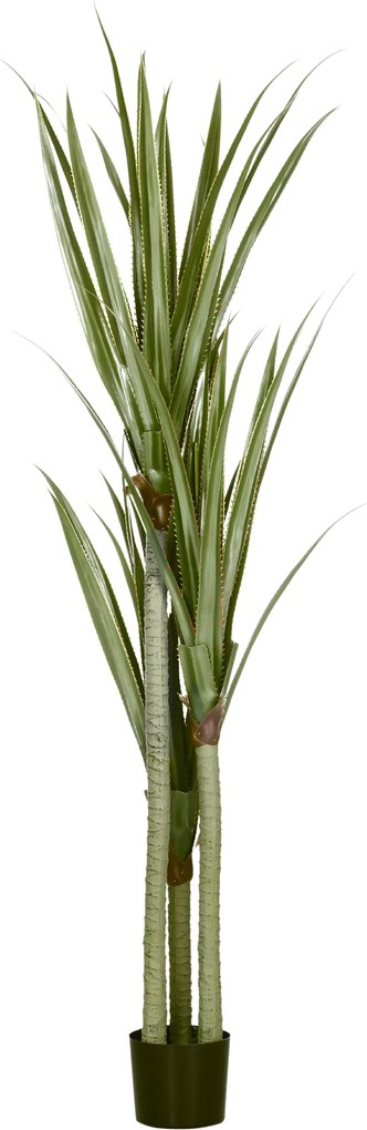 HOMCOM Sztuczna yucca duża 190 cm, roślina sztuczna z plastiku w donicy, 17 x 17 x 190 cm Szmaragdowy | Aosom PL