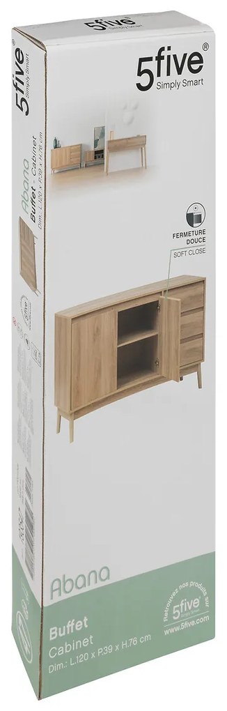 Niska komoda do salonu ABANA, 120 x 39 x 76 cm