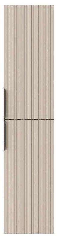 Szafka łazienkowa wisząca  prążkowana- Kolor beżowy - H160 cm - DALIKO