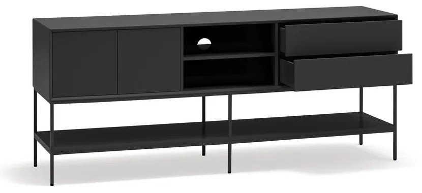 Czarna szafka pod TV 175x74x45 cm Platt – Teulat