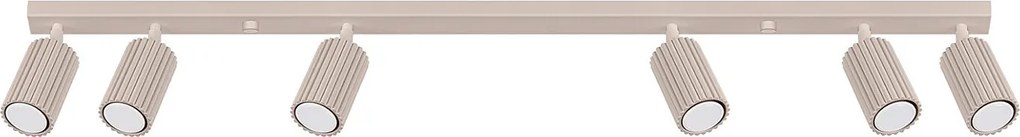 Lampa Sufitowa Minimalistyczny Karbon, Aluminium - 6 Źródło - L.117 X H.16.5 Cm - Taupe