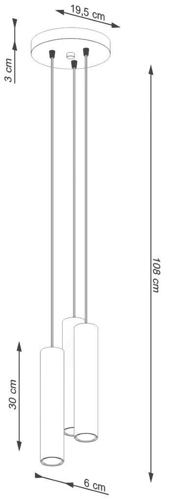 Lampa wisząca LAGOS 3P zielona oliwka SOLLUX LIGHTING