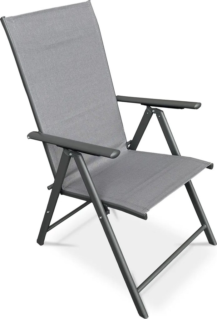 Autronic Krzesło ogrodowe, metal, tkanina, szary, AZC-S1 116 GREY