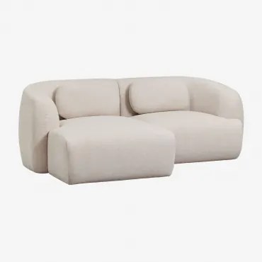 Sofa Modułowy Z Lewym Szezlongiem, 2-częściowy, Z Tkaniny Chenilla Coquette Kremowo-beżowy Szenil - Sklum