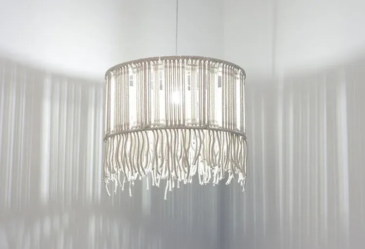 Lampa wisząca boho z bawełnianego sznurka 4X A340 C8-N71