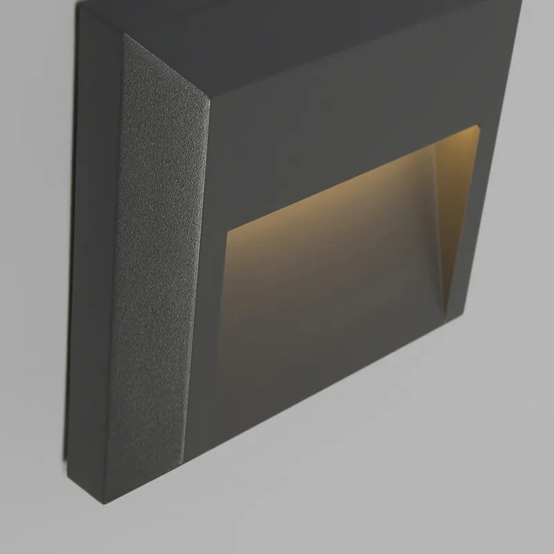 Zestaw 2 Nowoczesnych lamp ściennych ciemnoszarych w tym LED - Gem 2 Nowoczesny Oswietlenie wewnetrzne