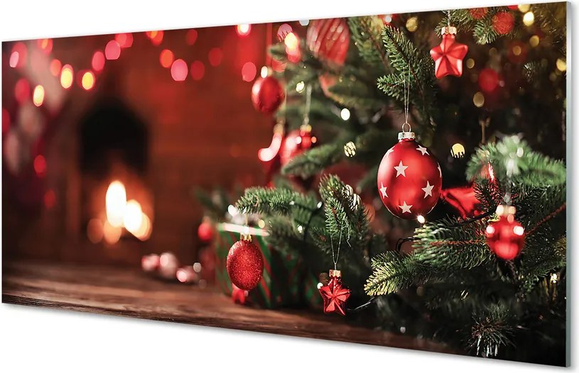 Panel szklany do Kuchni Choinka Pełna Prezentów