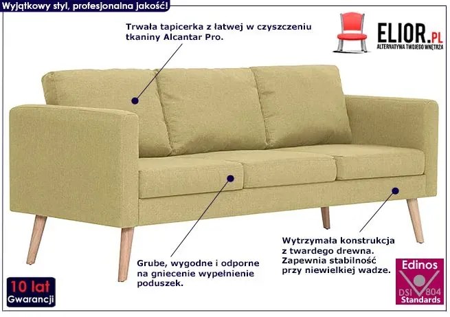 Trzyosobowa zielona kanapa - Imex 3X