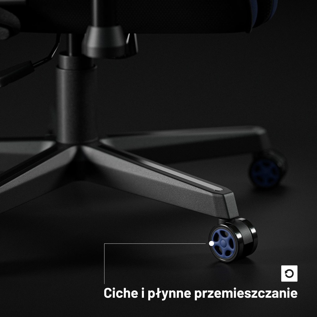 Fotel gamingowy materiałowy granatowy: Diablo X-Starter