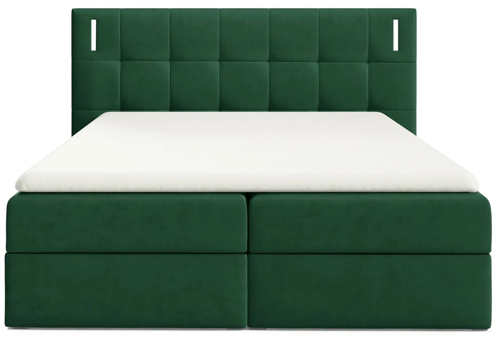 Zielone pikowane łóżko kontynentalne 5 rozmiarów C0-L16