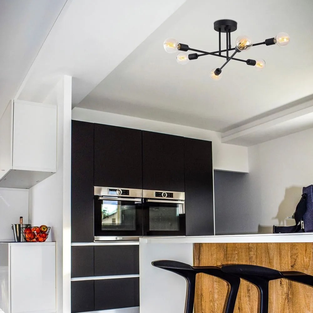 Czarna lampa sufitowa 64x64 cm Flower – Opviq lights