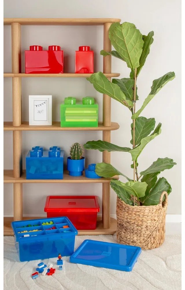 Niebieski plastikowy pojemnik dziecięcy 25x25x18 cm – LEGO®