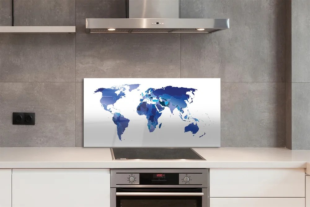 Panel nad Blat Kuchenny Kontury Świata w Błękicie