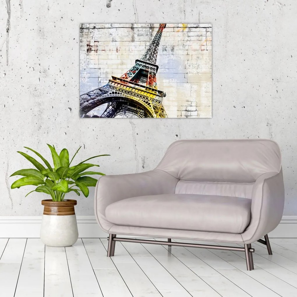 Obraz - Cyfrowa grafika wieży Eiffla (70x50 cm)