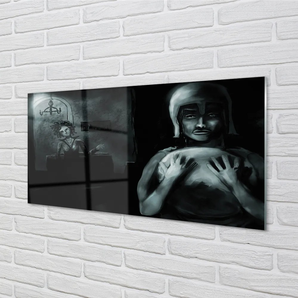 Panel szklany do Kuchni Mroczne Sylwetki