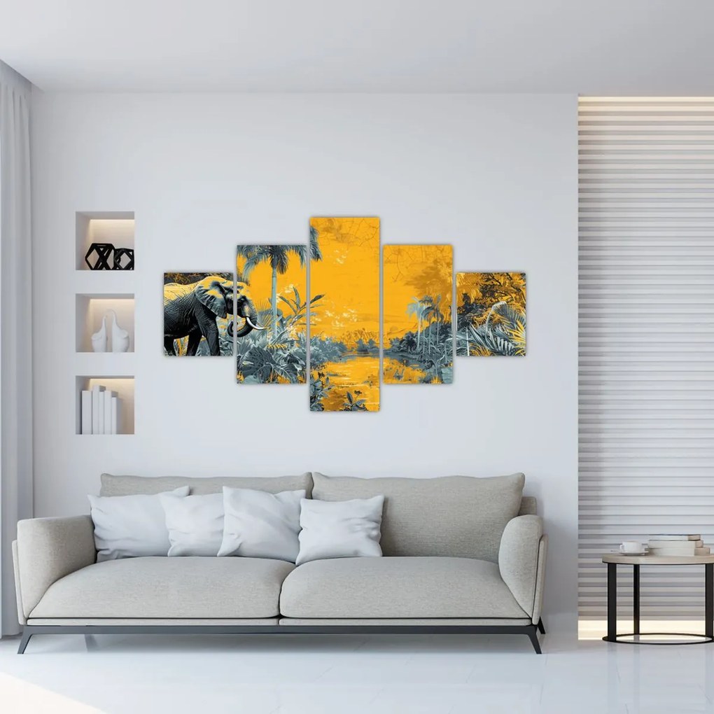 Obraz - Słoń w naturze (125x70 cm)