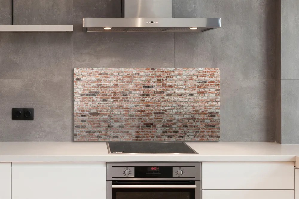 Szkło do Kuchni na Ścianę Ściana z Wyrazistych Cegieł