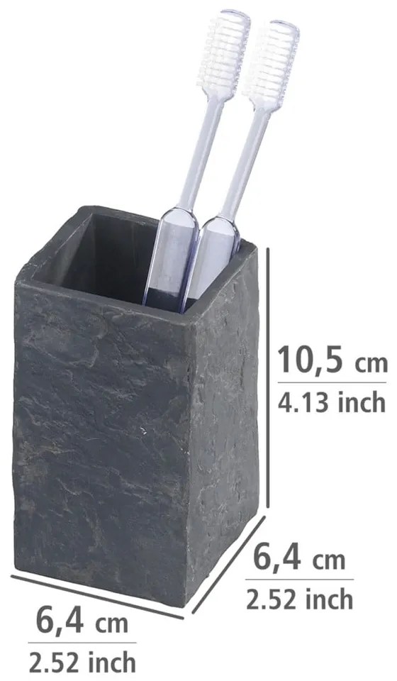 Czarny kubek na szczoteczki do zębów Wenko Slate Rock