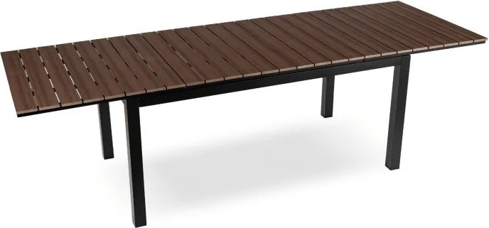 Stół Ogrodowy Prostokątny ARGOS 160-260 cm Rozkładany Orzech/Czarny