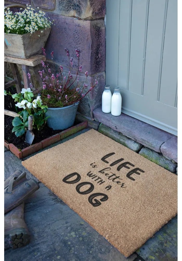 Wycieraczka z włókna kokosowego 40x60 cm Life Is Better With a Dog – Artsy Doormats