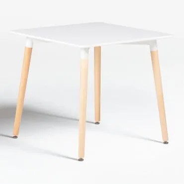 Kwadratowy Stół Kuchenny 80x80 Cm Z Drewna Bukowego I Mdf Royal Biała - Sklum