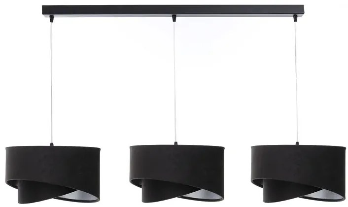 Czarna lampa wisząca nad stół asymetryczna - S499 G7-R17