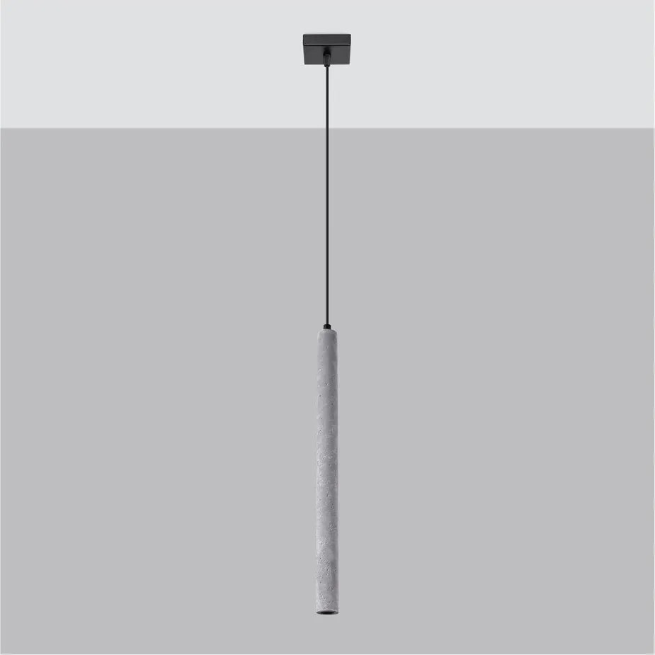 Szara lampa wisząca betonowa Fideus – Sollux