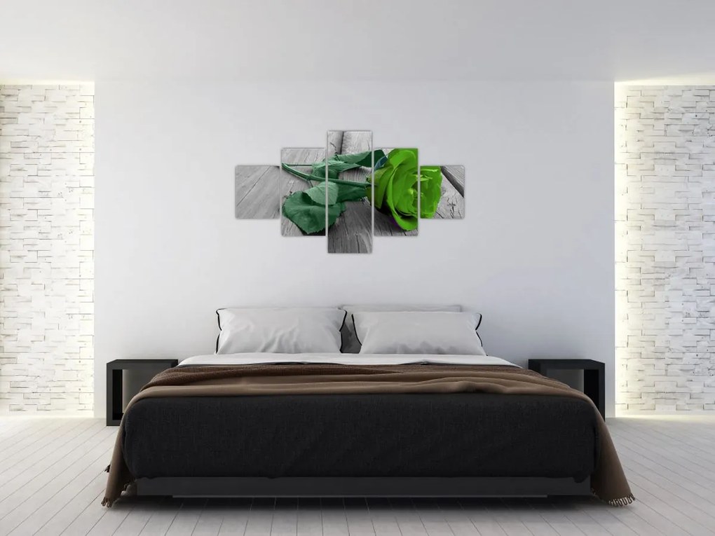 Obraz - Zielona róża (125x70 cm)