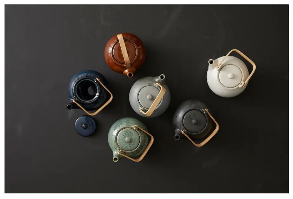 Zielony dzbanek do herbaty ceramiczny z sitkiem 1,2 l Gastro Green – Bitz