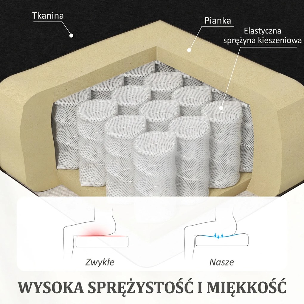 HOMCOM Fotel relaksacyjny, fotel telewizyjny z funkcją leżenia, tapicerowany, z regulowanym oparciem, podnóżek, czarny