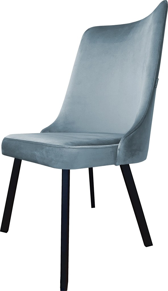 Krzesło Victor tkanina Welur noga metalowa krzesło tapicerowane premium : Kolor nogi - Czarna profil, Kolor tkaniny - VELVET - BL06, Typ siedziska - Siedzisko stałe