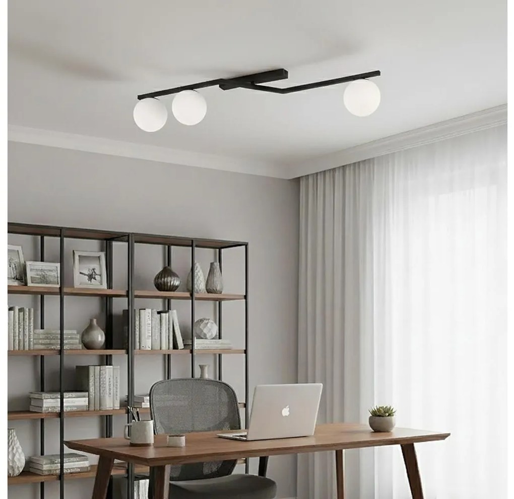 Oprawa sufitowa NATON 3xE14/10W/230V czarna/biała