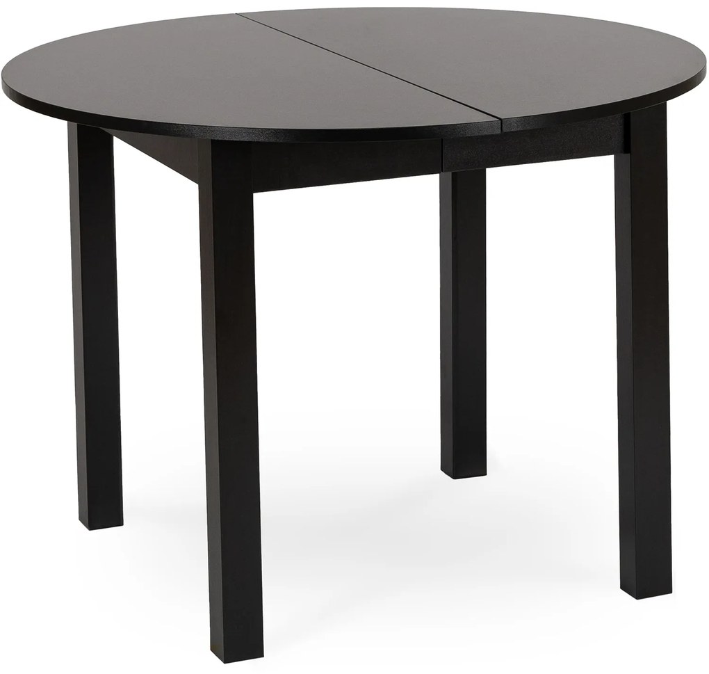 Stół Okrągły Rozkładany HARRY 102-142 cm Czarny Nowoczesny