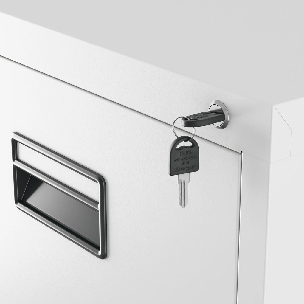Szafa kartotekowa metalowa z 4 szufladami biała, 460x1320x620 mm: SARA