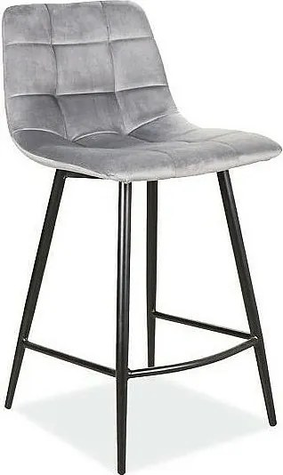 Hoker niski MILA H-2 VELVET szary kuchenny