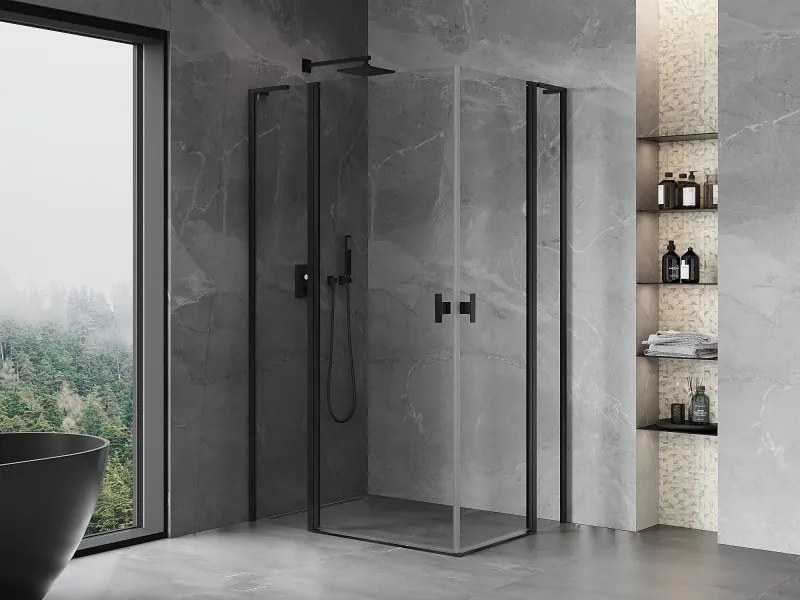 Mexen Mist L Duo kabina prysznicowa uchylna 100 x 90 cm, transparent, czarna - 8A4L-100-090-70-00