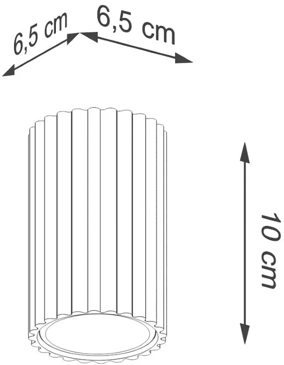 Biały ryflowany spot sufitowy - D286 M2-R09