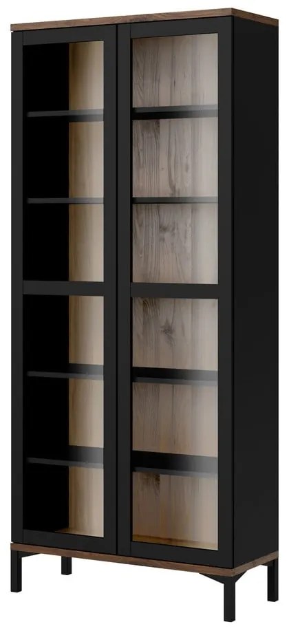 Czarno-naturalna witryna w dekorze orzecha 89x203x36 cm Roomers – Tvilum