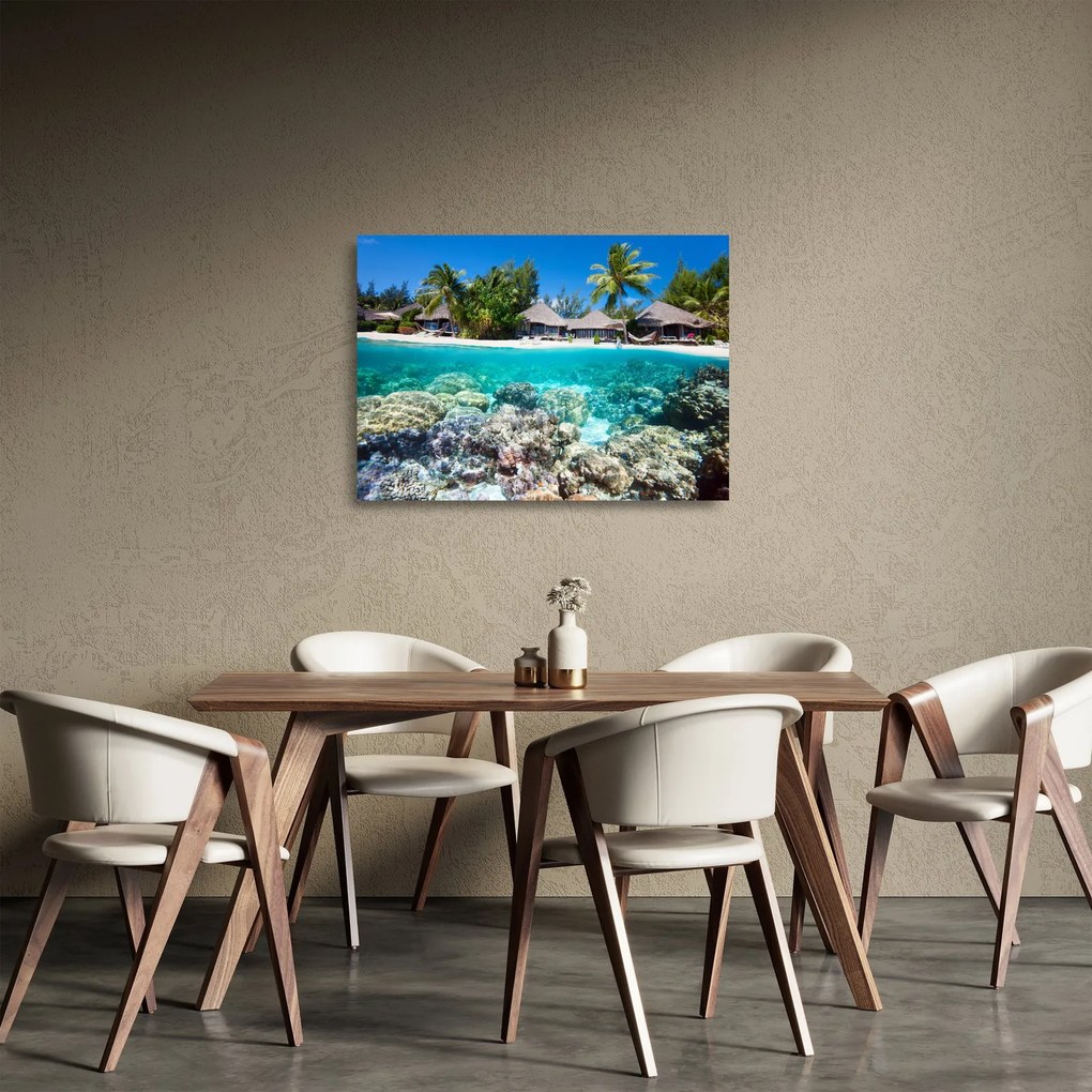 Obraz na szkle plaży na tropikalnej wyspie (70x50 cm)