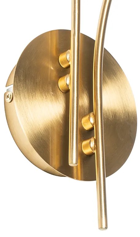 Nowoczesna lampa ścienna złota 2-światłowa z dymionym szkłem - Athens Rustykalny / Vintage Oswietlenie wewnetrzne