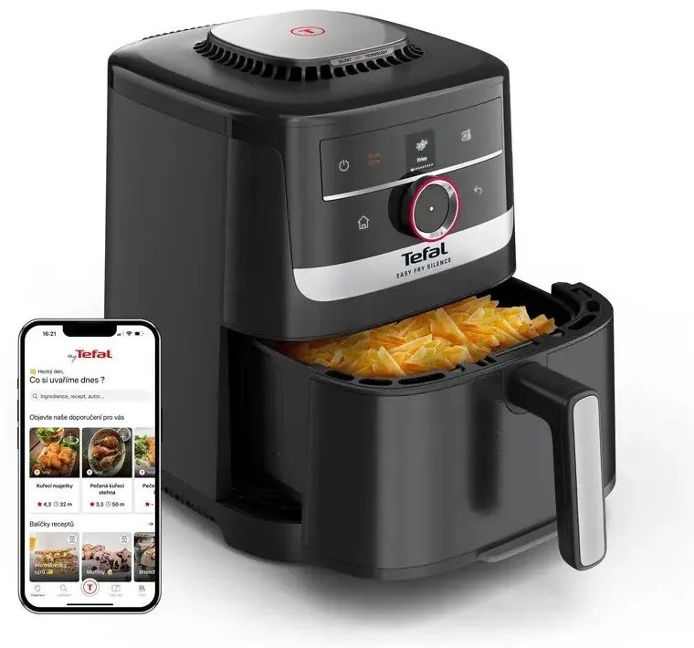 Czarna frytkownica beztłuszczowa Easy Fry EY5728E1 – Tefal