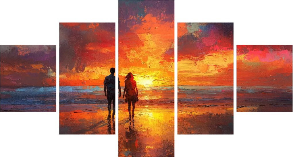 Obraz - Spacer po plaży (125x70 cm)