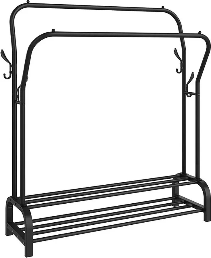 Wieszak czarny z półkami M6-G47