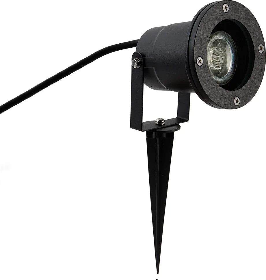 Nowoczesny inteligentny reflektor czarny z przewodem i wtyczką 200 cm z WiFi GU10 IP65 - Basic