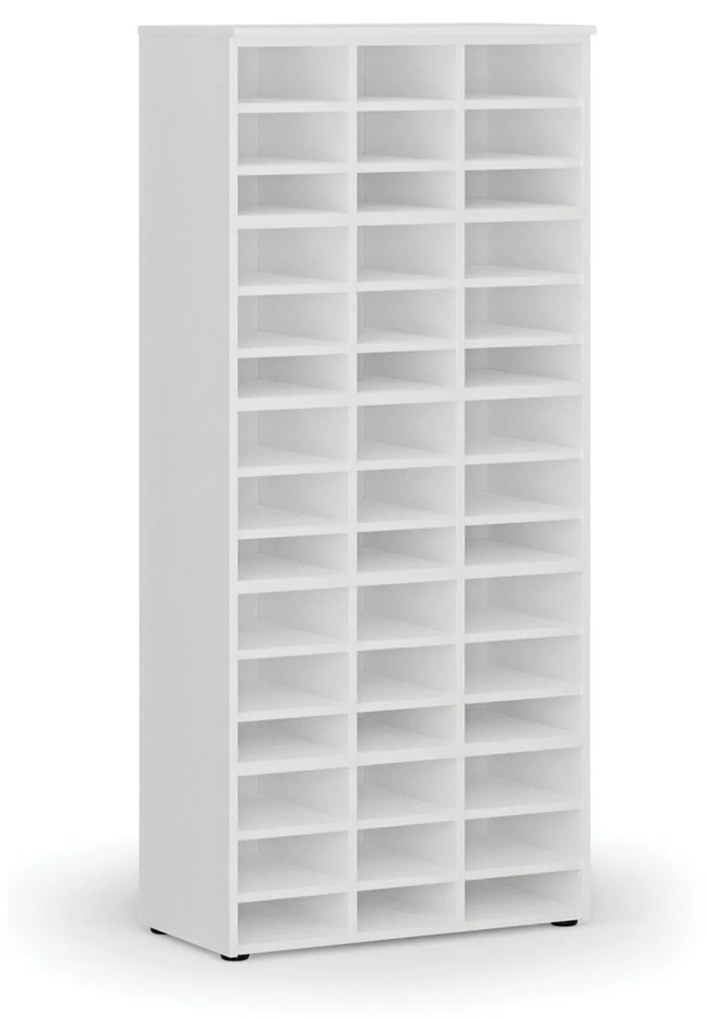 Regał sortujący PRIMO WHITE, 1781 x 800 x 420 mm, 45 przegród, biały