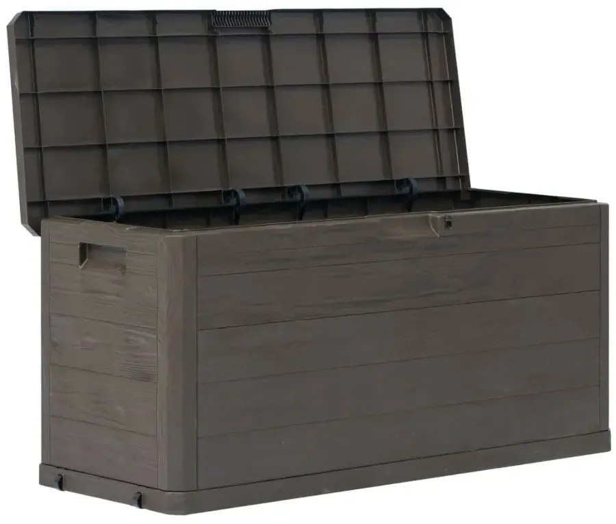Brązowa pojemna skrzynia do ogrodu M8-R07