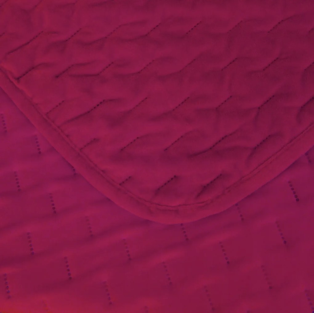 Aksamitna narzuta na łóżko ASTRALIA, ciemnoróżowa Rozmiar: 200 x 220 cm