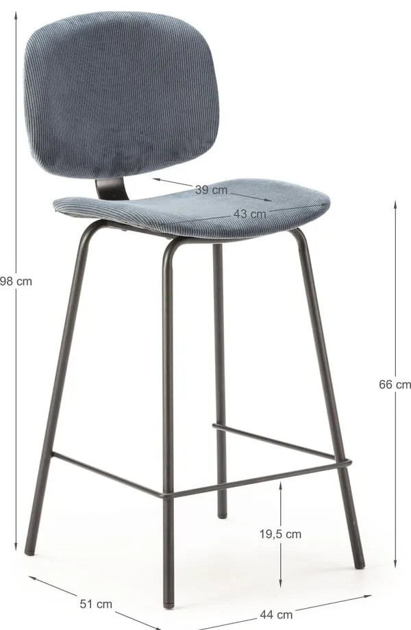 Niebieskie hokery zestaw 2 szt. (wysokość siedziska 66 cm) Arus – Marckeric